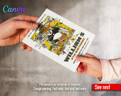 Kung Fu Panda Po customizable invitation template | Share or Print |  | TV986