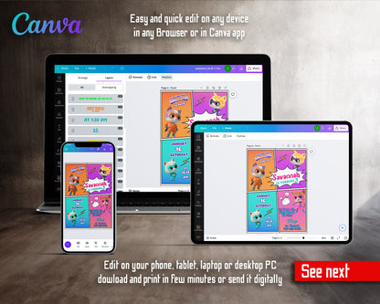 SuperKitties  customizable invitation template | Share or Print |  | CT247