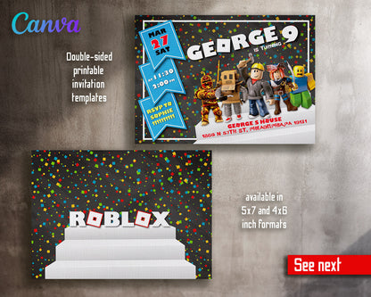Roblox Gamer customizable invitation template | Share or Print | | GZ658
