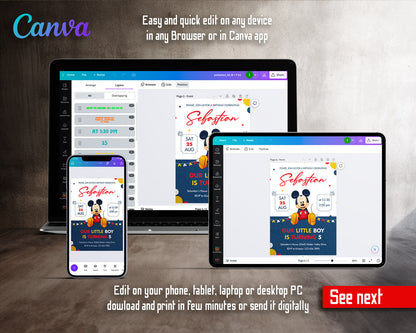 Mickey Mouse Clubhouse customizable invitation template | Share or Print |  | TL488