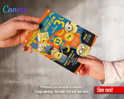 Minions Despicable Me customizable invitation template | Share or Print | | LY920