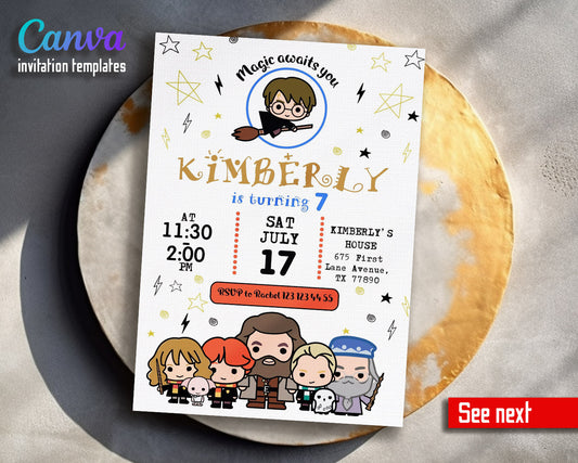Harry Potter  customizable invitation template | Share or Print |  | LJ649