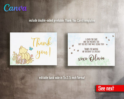 Winnie the Pooh  customizable invitation template | Share or Print |  | IA620