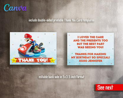 Mario Kart Gamer customizable invitation template | Share or Print | boy | IZ383