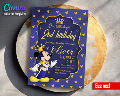 Mickey Mouse 2nd Birthday customizable invitation template | Share or Print |  | PW071