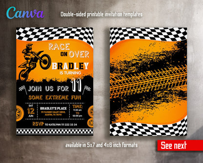 Motocross Extreme customizable invitation template | Share or Print |  | MH707