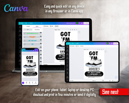 Sneaker Ball Air Jordan Nike customizable invitation template | Share or Print |  | PG719