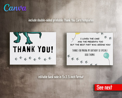 Dinosaur T-Rex customizable invitation template | Share or Print |  | RD738