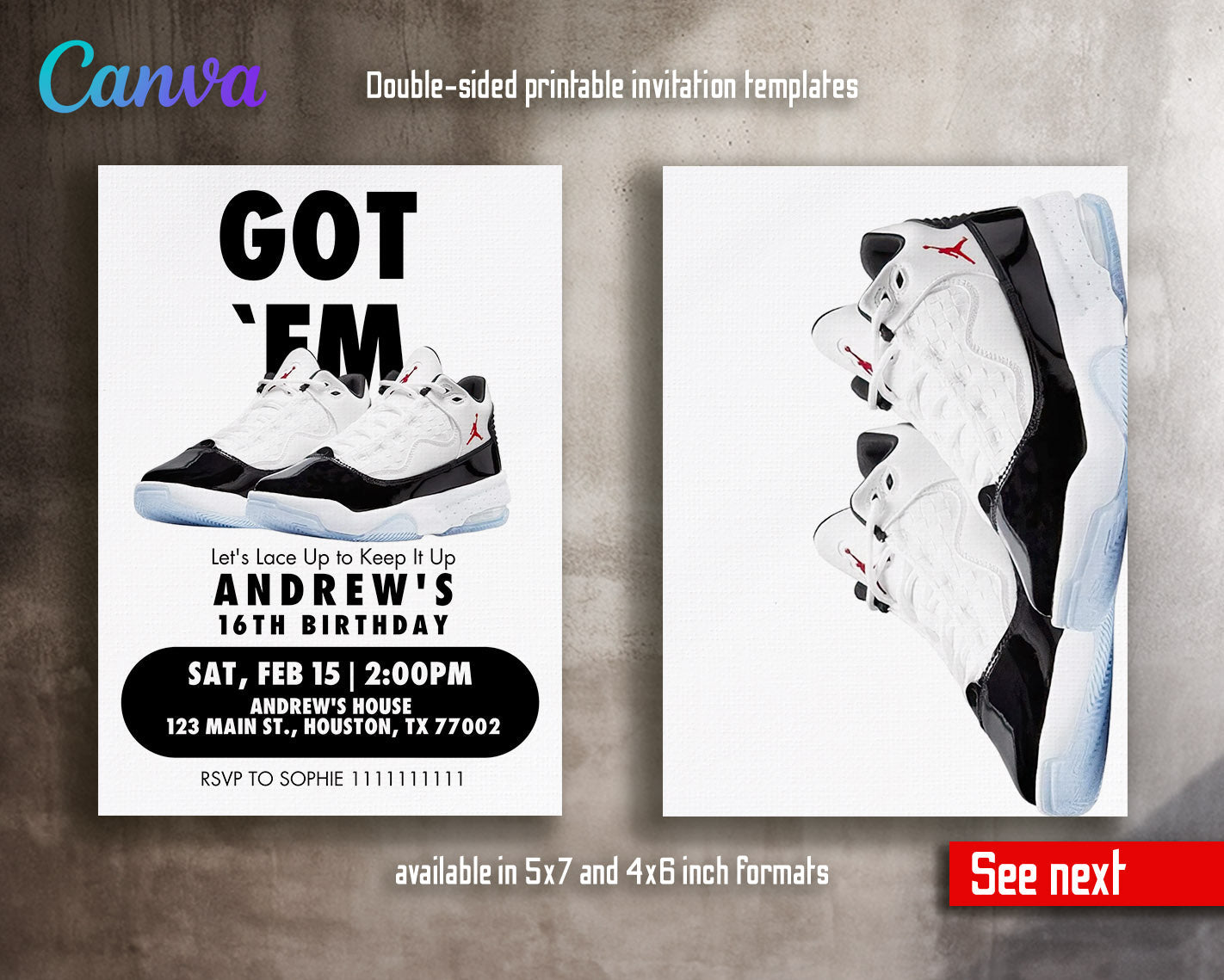 Sneaker Ball Air Jordan Nike customizable invitation template | Share or Print |  | PG719