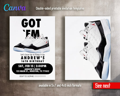 Sneaker Ball Air Jordan Nike customizable invitation template | Share or Print |  | PG719
