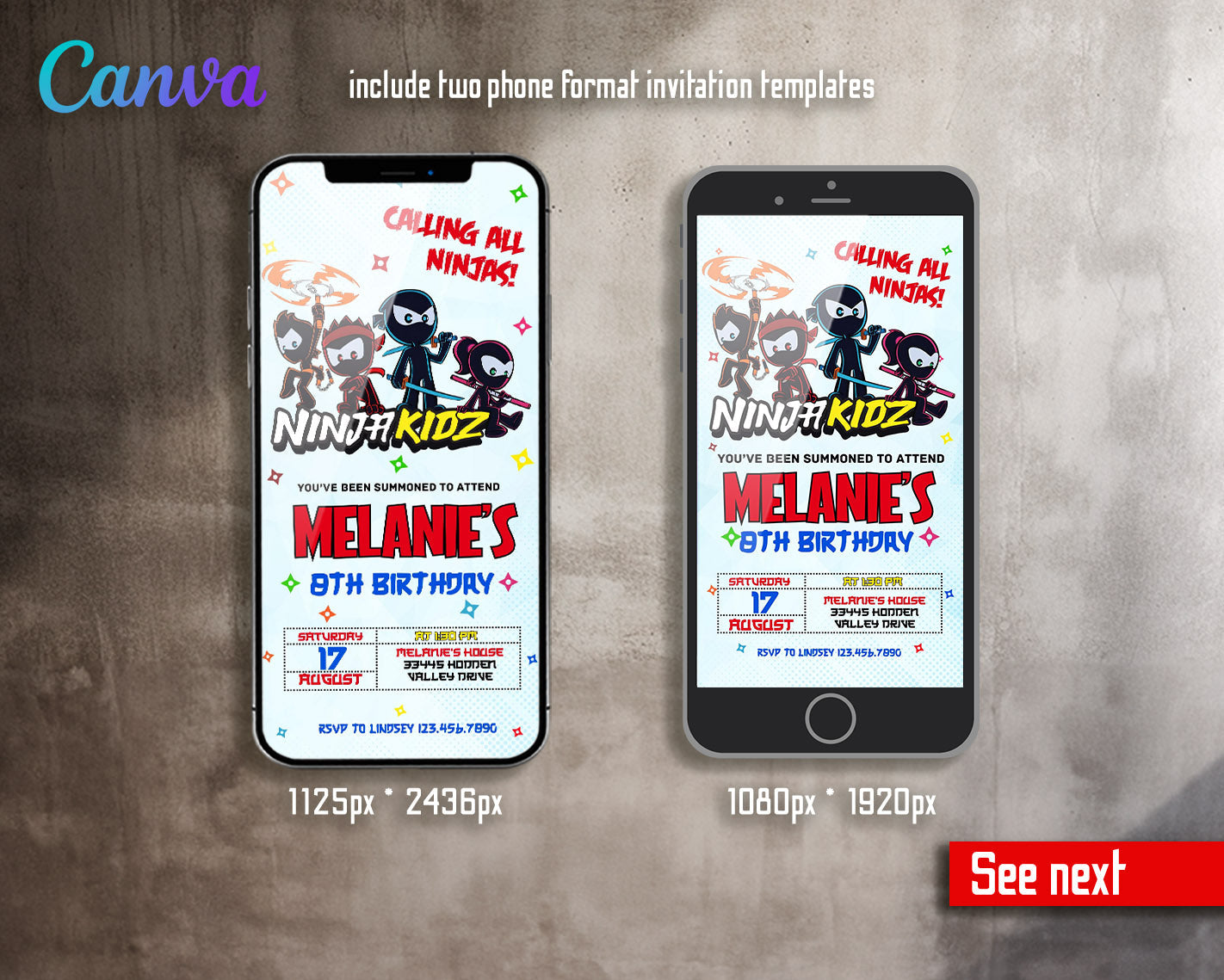 Ninja Kidz TV customizable invitation template | Share or Print |  | OH961