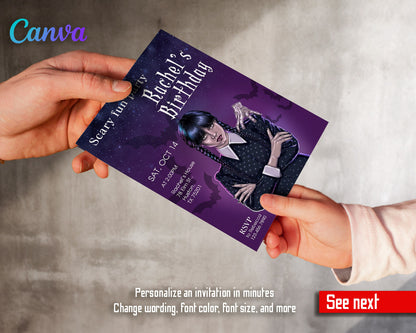 Wednesday Addams customizable invitation template | Share or Print | girl | CW993