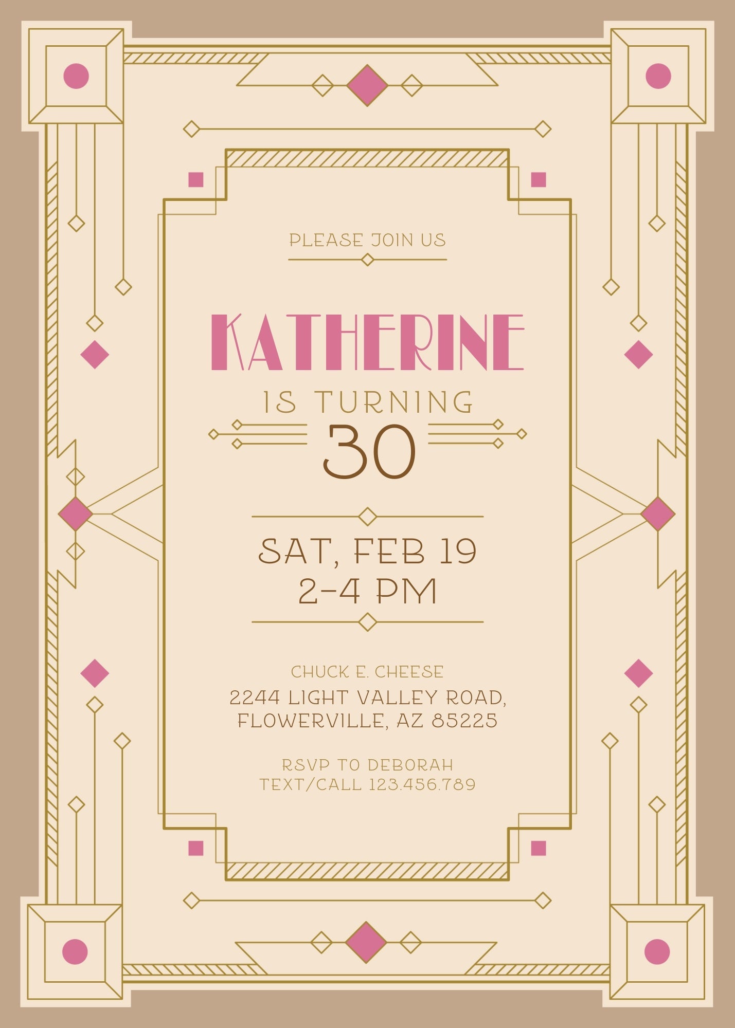 Great Gatsby customizable invite template | instant download | Share or Print | LN838