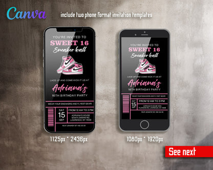 Sneaker Ball Air Jordan Nike customizable invitation template | Share or Print |  | KO208