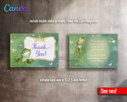 Tiana Frog Princess  customizable invitation template | Share or Print | girl | NZ645