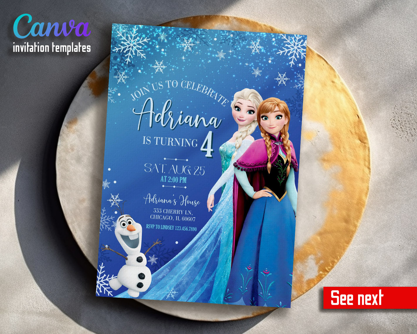 Frozen Elsa customizable invitation template | Share or Print – Templaterio