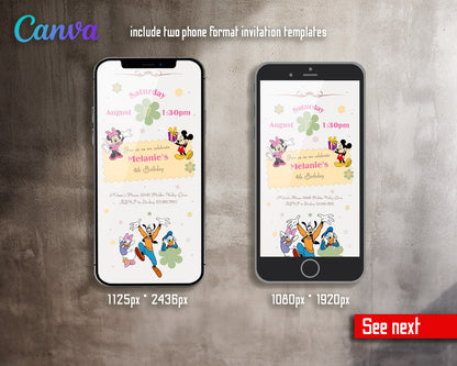 Mickey Mouse and Friends customizable invitation template | Share or Print |  | WH538