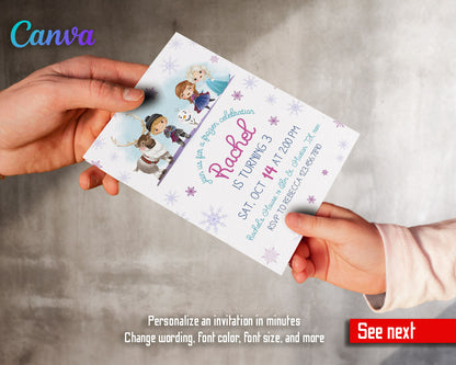 Frozen Elsa  customizable invitation template | Share or Print | girl | VC497