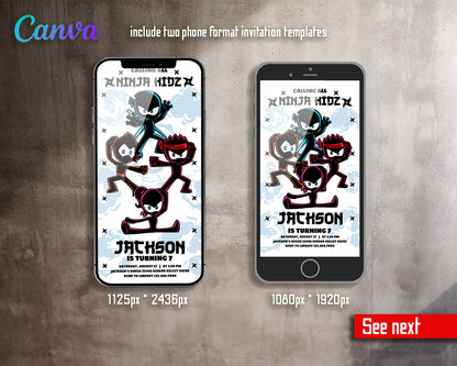 Ninja Kidz TV customizable invitation template | Share or Print |  | WC956
