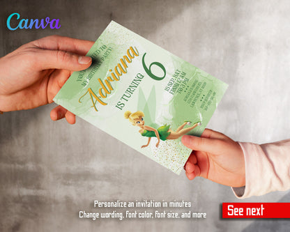 Tinker Bell Fairy Princess customizable invitation template | Share or Print | girl | CW397