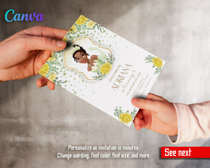 Tiana Frog Princess  customizable invitation template | Share or Print | girl | WP311