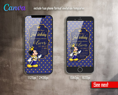 Mickey Mouse 2nd Birthday customizable invitation template | Share or Print |  | PW071