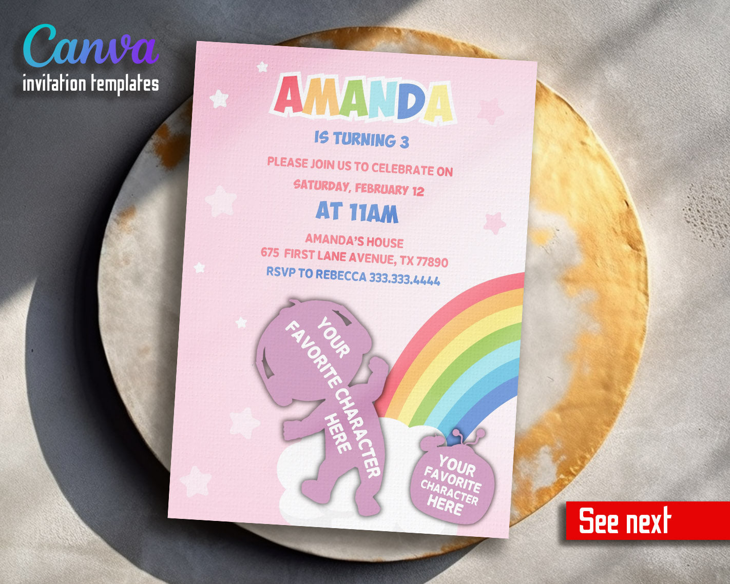 Cocomelon  customizable invitation template | Share or Print |  | WF934