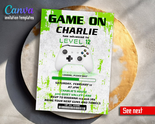 Gamer Party customizable invitation template | Share or Print | boy | MG587