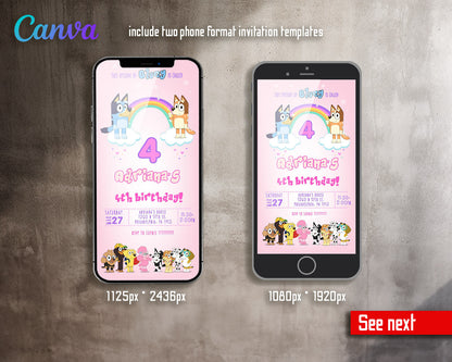 Bluey Bingo customizable invitation template | Share or Print |  | AK425