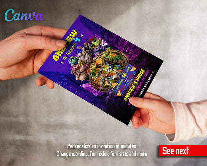 Teenage Mutant Ninja Turtles Mutant Mayhem customizable invitation template | Share or Print | boy | BH603