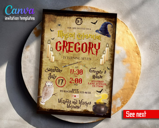 Harry Potter  customizable invitation template | Share or Print |  | UT083