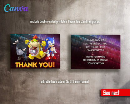 Super Smash Mario Bros customizable invitation template | Share or Print |  | CD981