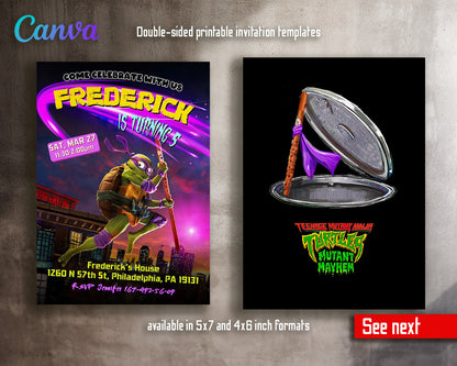 Teenage Mutant Ninja Turtles Mutant Mayhem customizable invitation template | Share or Print | boy | ER922