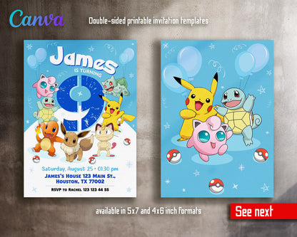 Pokemon Pikachu  customizable invitation template | Share or Print |  | LI521