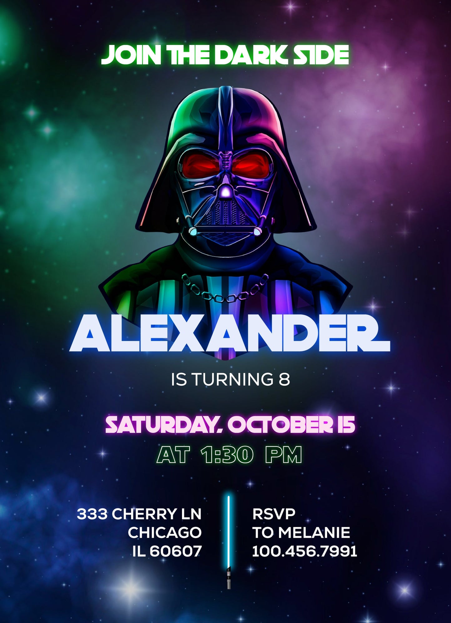 Star Wars Darth Vader  customizable invitation template | Share or Print | boy | SZ212