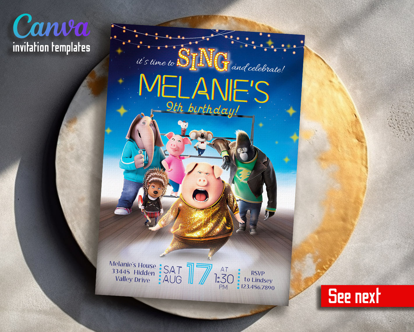 Sing Two Karaoke customizable invitation template | Share or Print |  | IO689