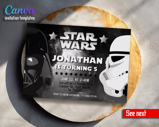 Star Wars Darth Vader  customizable invitation template | Share or Print | boy | GA267