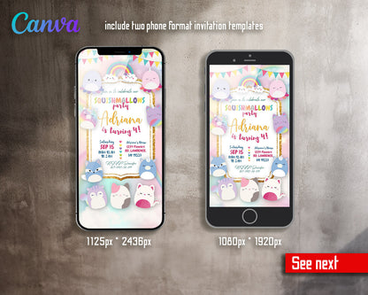 Squishmallows  customizable invitation template | Share or Print |  | YE485