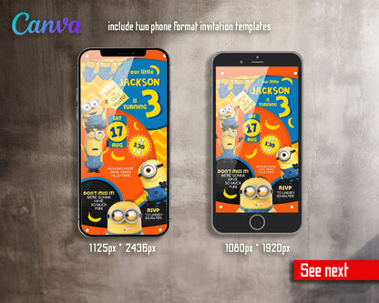 Minions Despicable Me customizable invitation template | Share or Print | | LY920