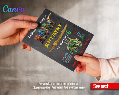 Ninjago Minifigures Lego customizable invitation template | Share or Print | | LP723