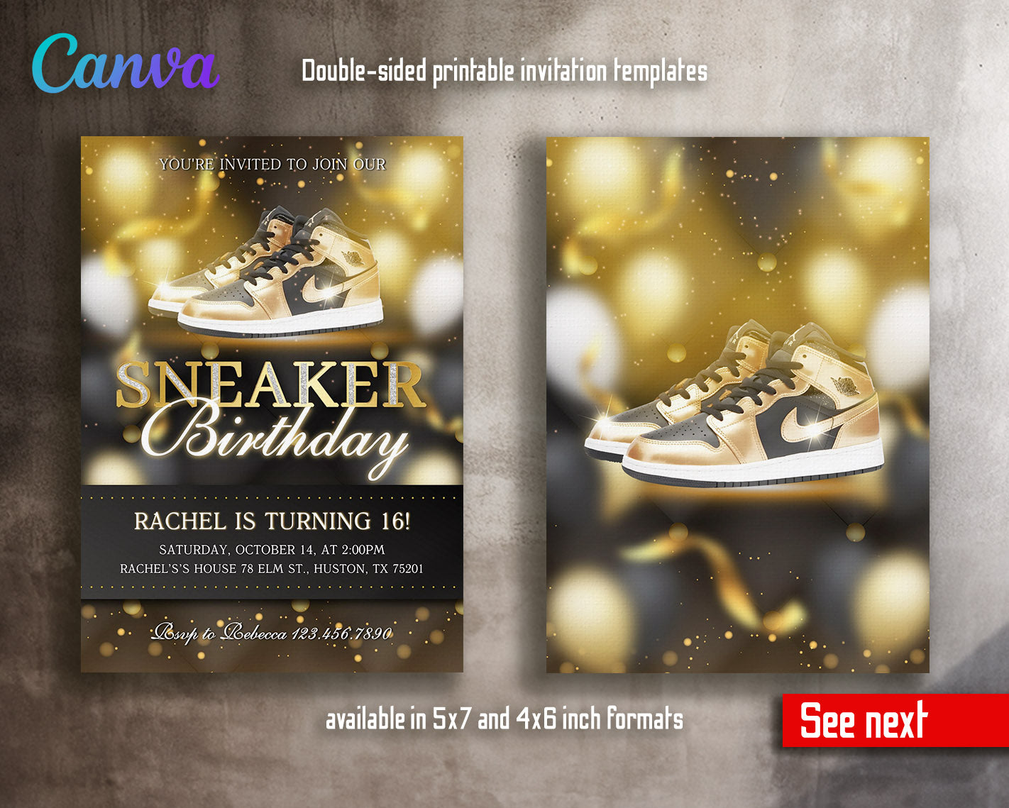 Sneaker Ball Air Jordan Nike customizable invitation template | Share or Print |  | OH404