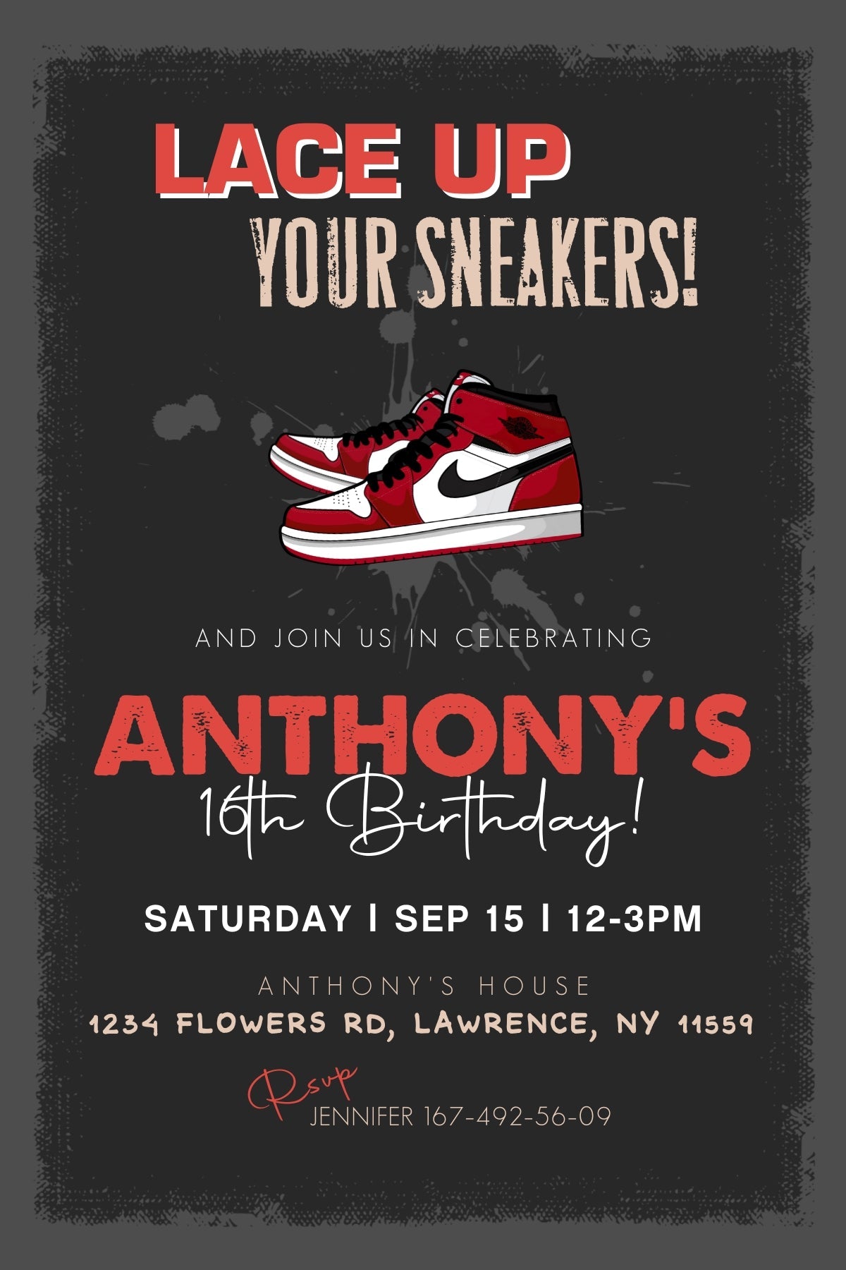 Sneaker Ball Air Jordan Nike customizable invite template | instant download | Share or Print | GH782