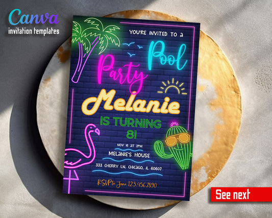 Pool Party customizable invitation template | Share or Print |  | YD499