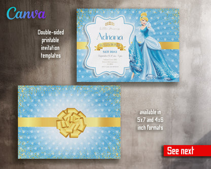 Cinderella Princess customizable invitation template | Share or Print | girl | KS310