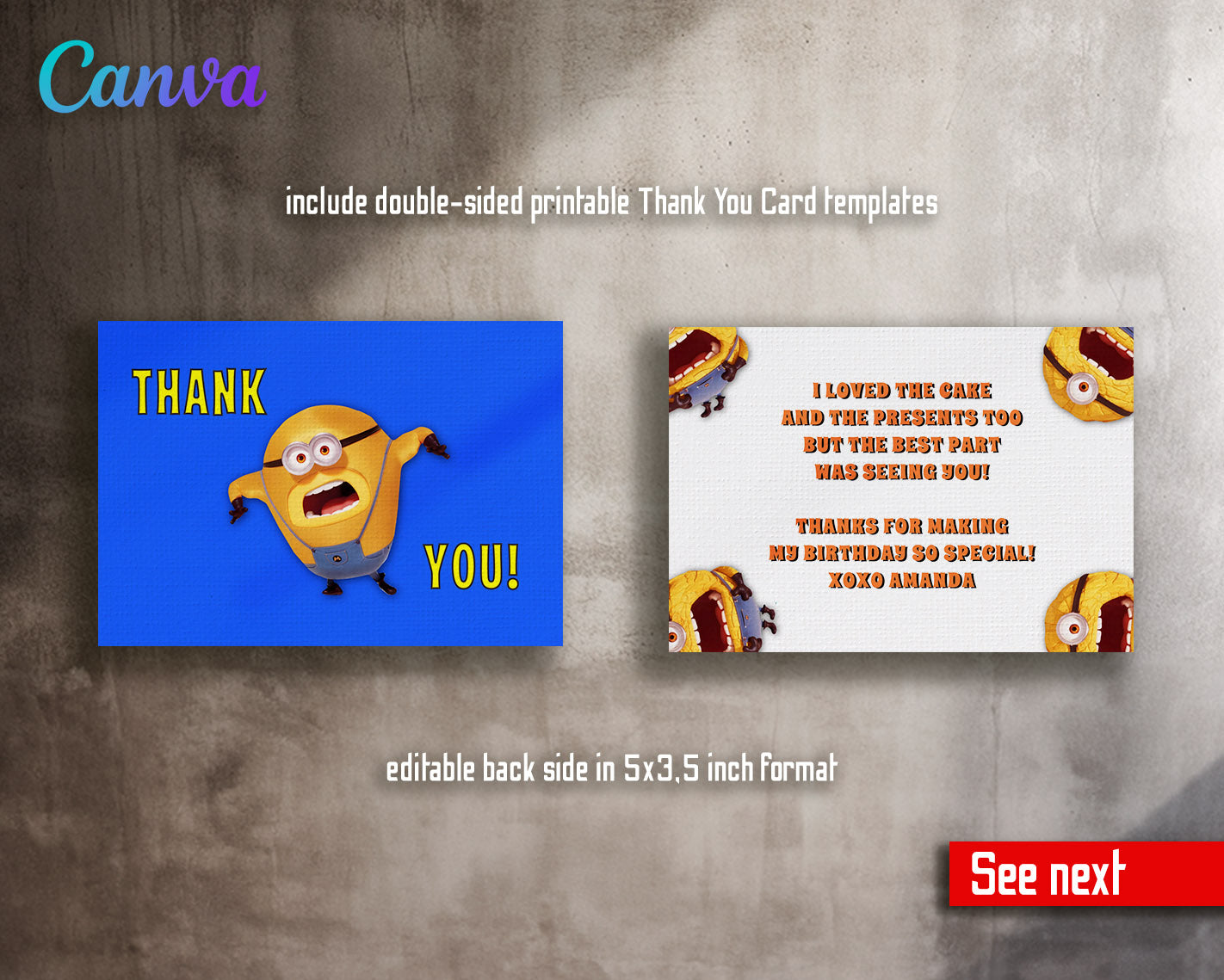 Despicable Me Minions  customizable invitation template | Share or Print |  | JZ156