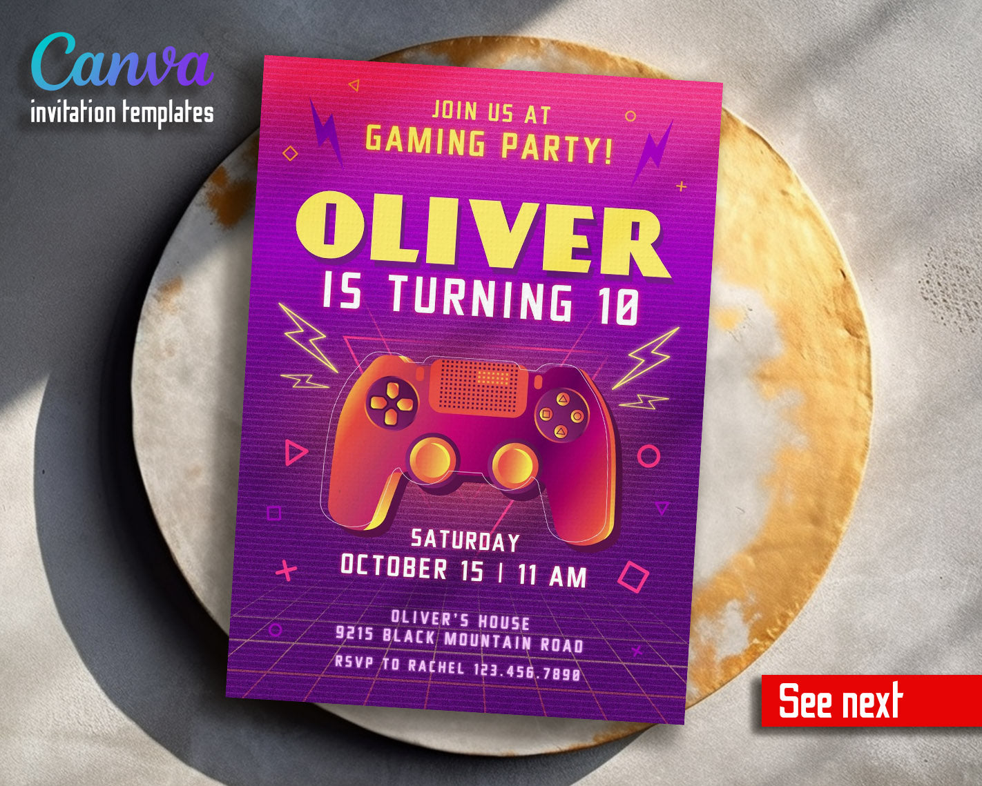 Gamer Party customizable invitation template | Share or Print | boy | FA741