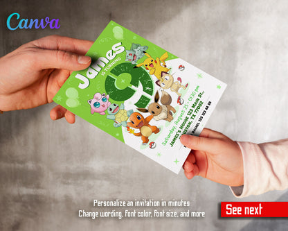Pokemon Pikachu  customizable invitation template | Share or Print |  | IM919