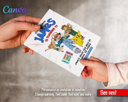 Pokemon Pikachu  customizable invitation template | Share or Print |  | SX803