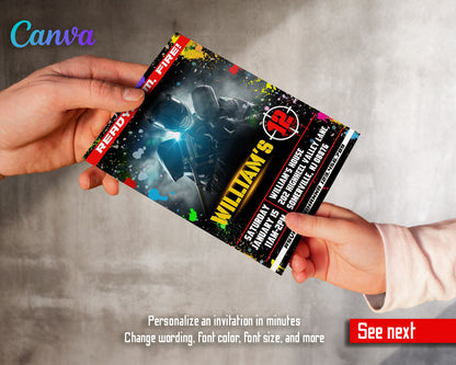 Paintball Airsoft battle customizable invitation template | Share or Print | boy | LC427