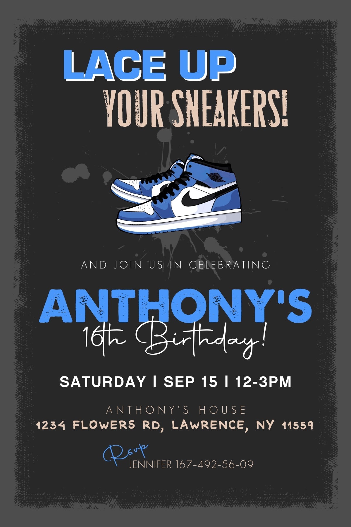 Sneaker Ball Air Jordan Nike customizable invite template | instant download | Share or Print | FA897